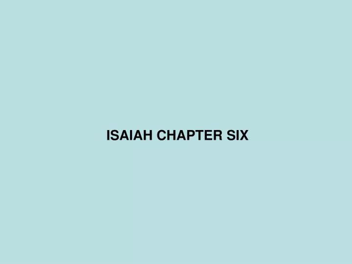 isaiah chapter six