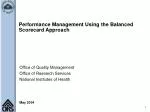 Performance Management Using the Balanced Scorecard Approach - slide 1
