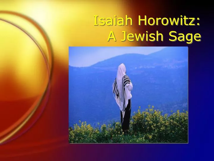 isaiah horowitz a jewish sage