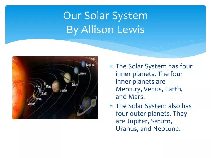 our solar system by allison lewis