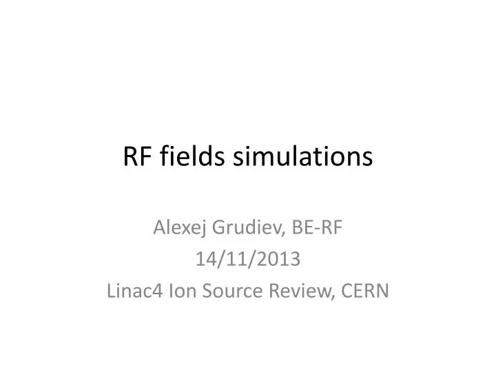 rf fields simulations