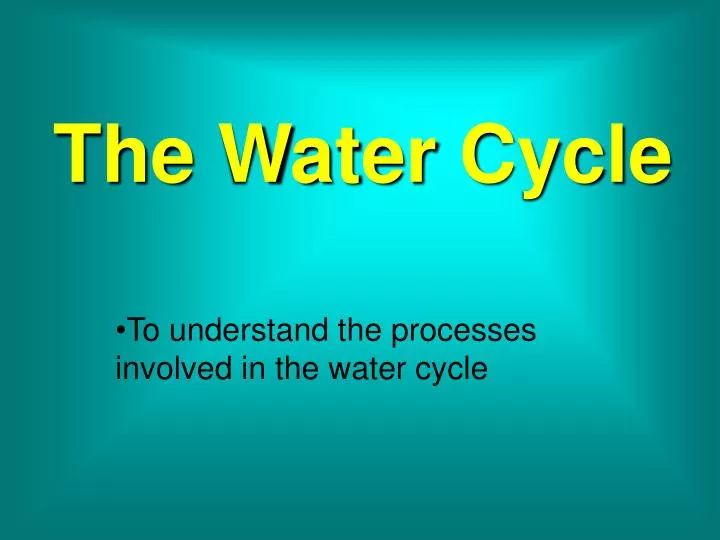 the water cycle