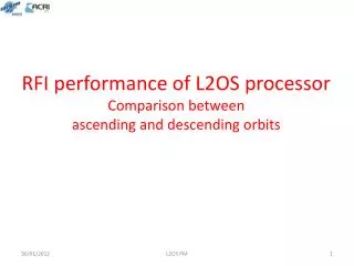 RFI performance of L2OS processor Comparison between ascending and descending orbits