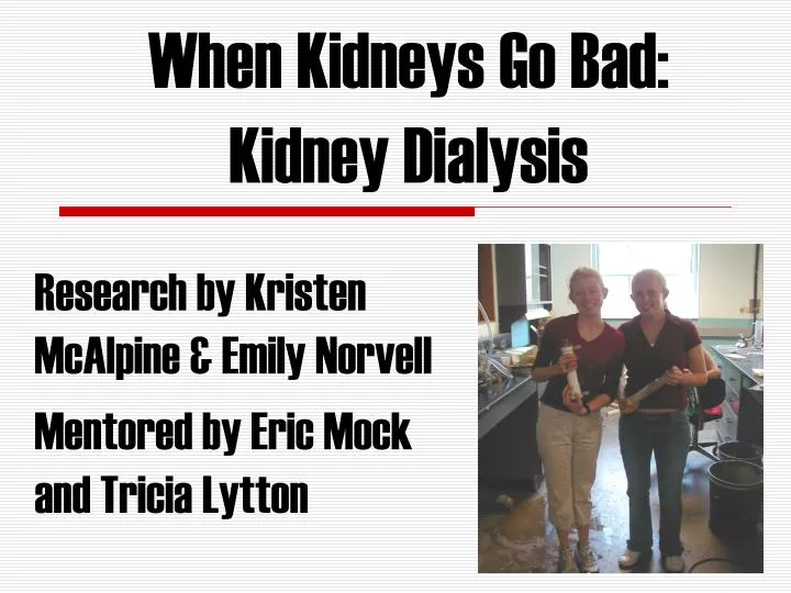when kidneys go bad kidney dialysis