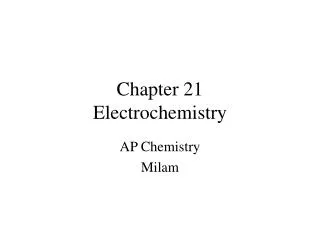 Chapter 21 Electrochemistry