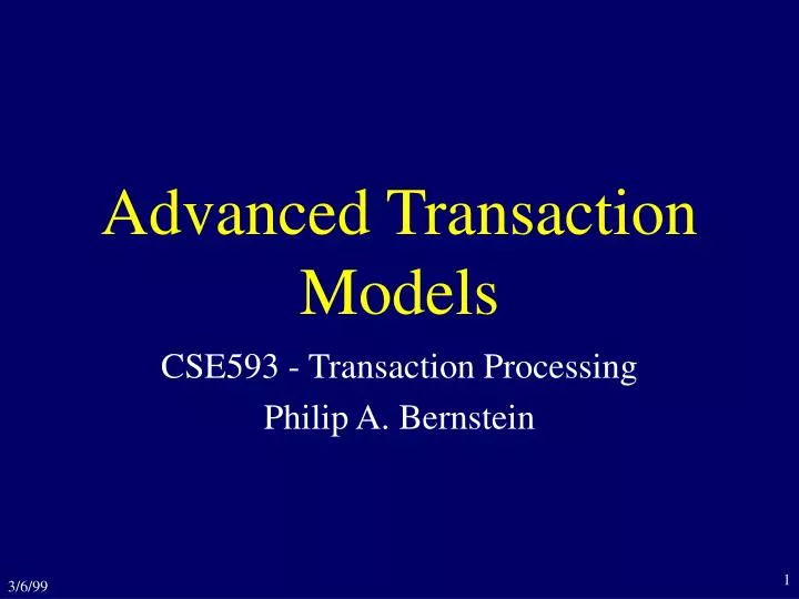 advanced transaction models