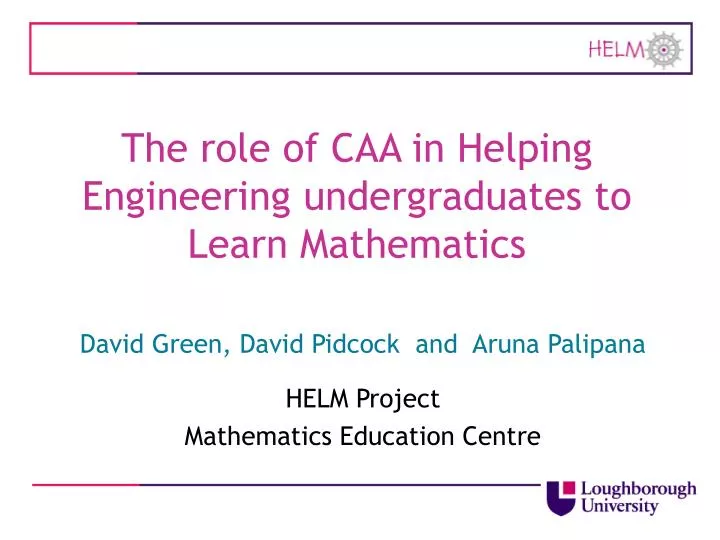 the role of caa in helping engineering undergraduates to learn mathematics