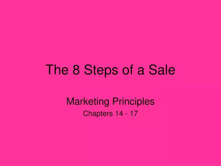 the 8 steps of a sale