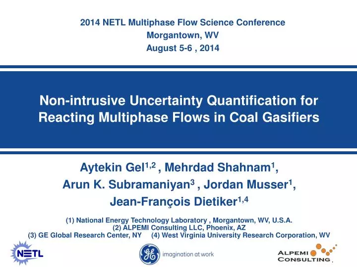 non intrusive uncertainty quantification for reacting multiphase flows in coal gasifiers