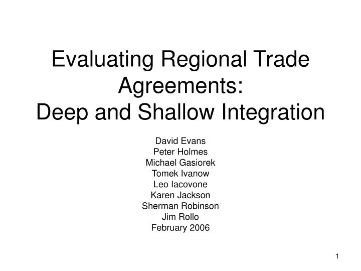 evaluating regional trade agreements deep and shallow integration