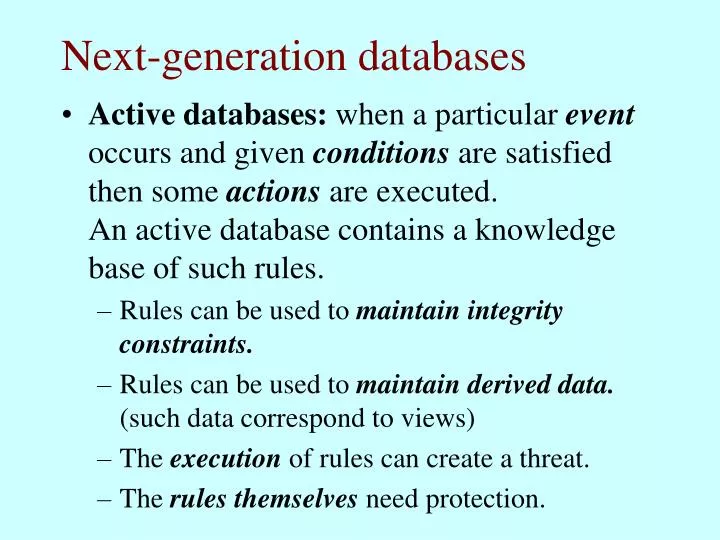 next generation databases