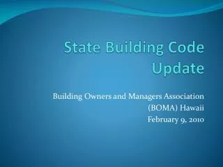 State Building Code Update