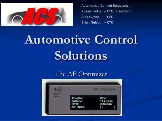 Automotive Control Solutions