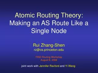 Atomic Routing Theory: Making an AS Route Like a Single Node
