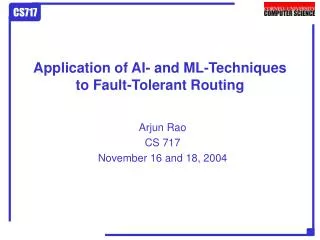 Application of AI- and ML-Techniques to Fault-Tolerant Routing
