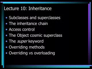 Lecture 10: Inheritance