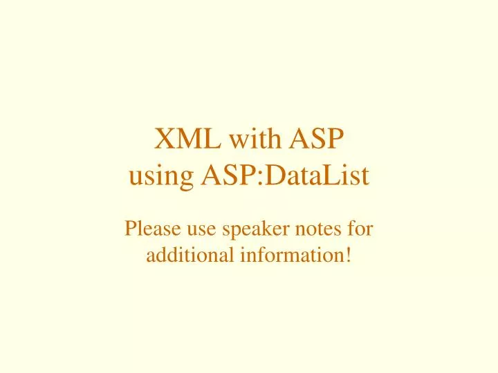 xml with asp using asp datalist