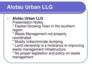 Alotau Urban LLG