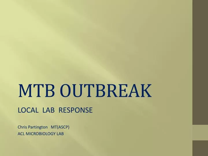 mtb outbreak