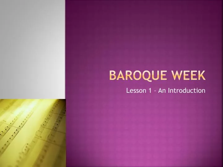 baroque week