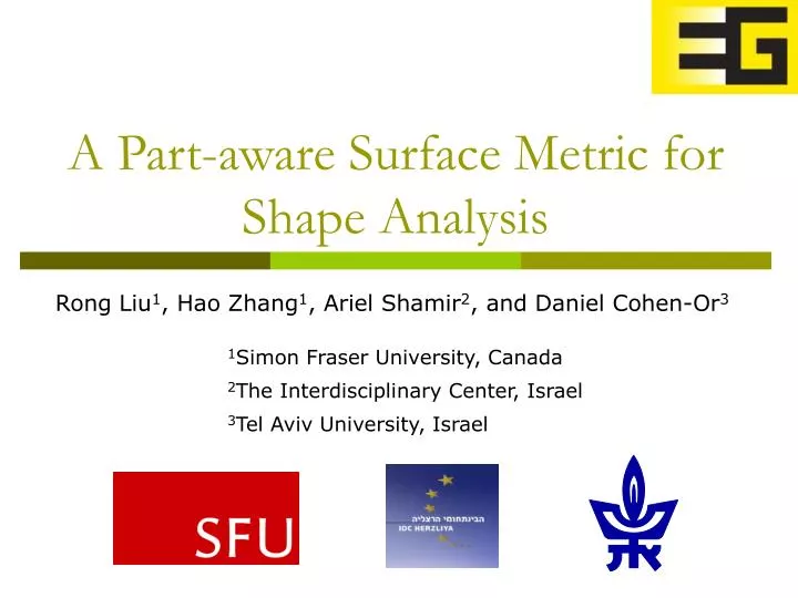 a part aware surface metric for shape analysis