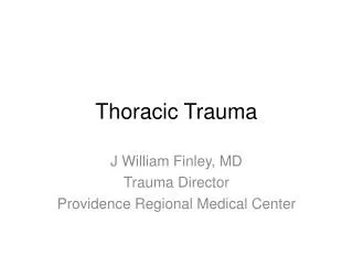 Thoracic Trauma