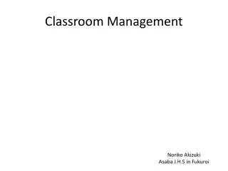 Classroom Management