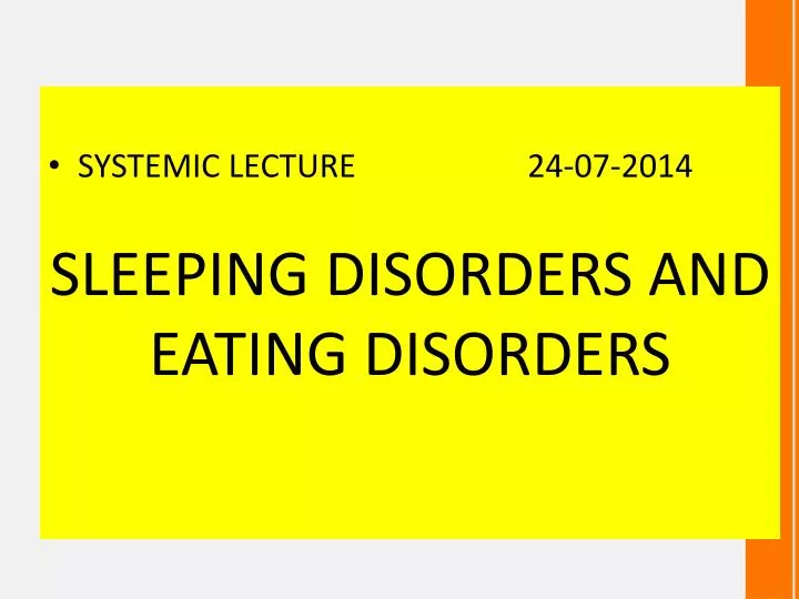 sleeping disorders and eating disorders