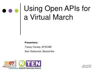 Using Open APIs for a Virtual March