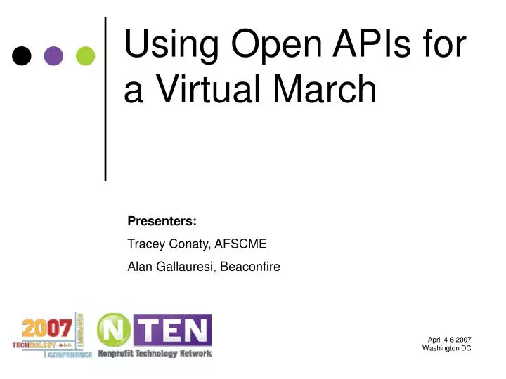 using open apis for a virtual march