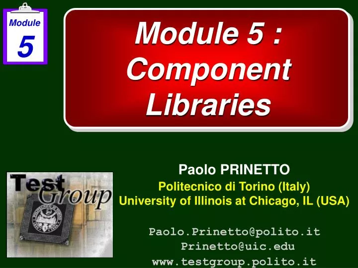 module 5 component libraries