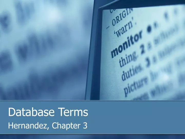 database terms