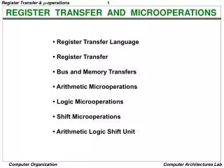 register transfer and microoperations