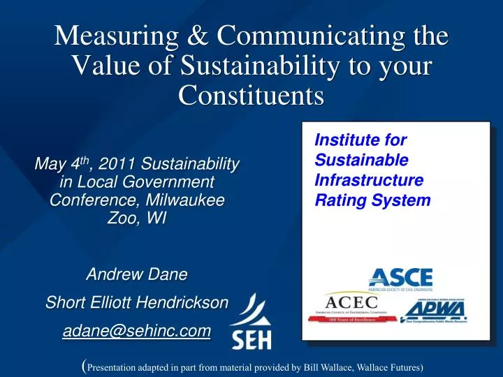 measuring communicating the value of sustainability to your constituents