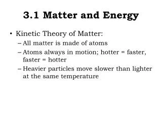 3.1 Matter and Energy