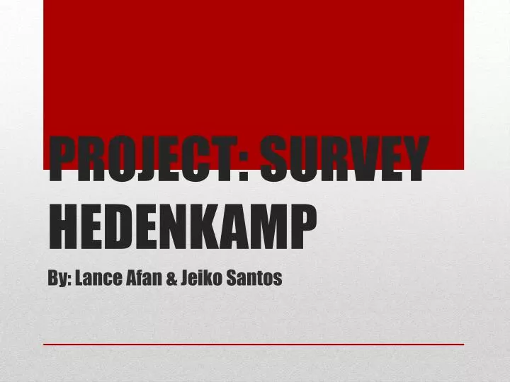 project survey hedenkamp