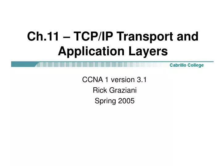 ch 11 tcp ip transport and application layers