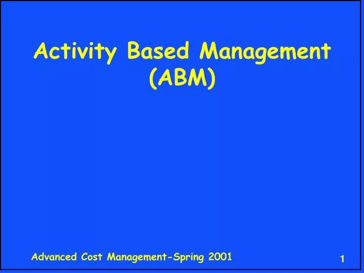 activity based management abm