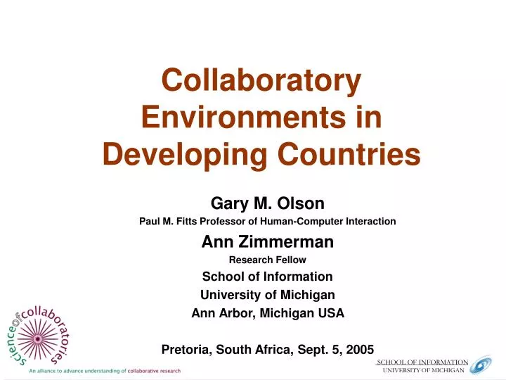 collaboratory environments in developing countries