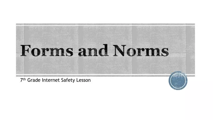 forms and norms