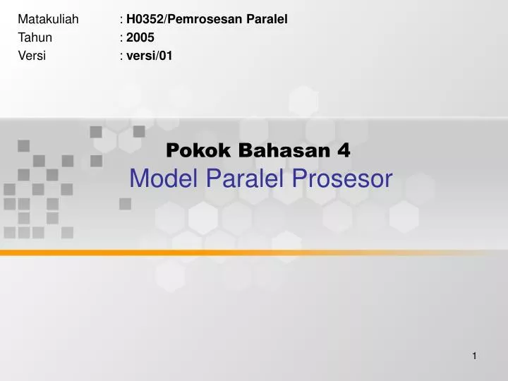 pokok bahasan 4 model paralel prosesor