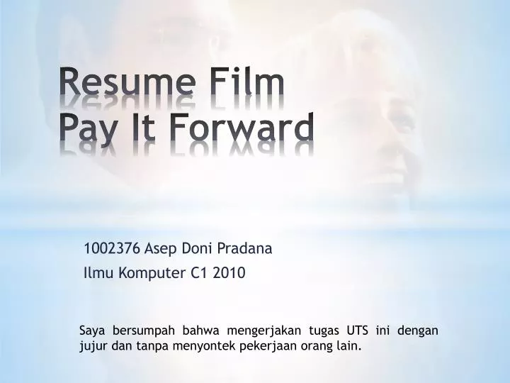 resume film pay it forward
