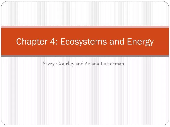 chapter 4 ecosystems and energy