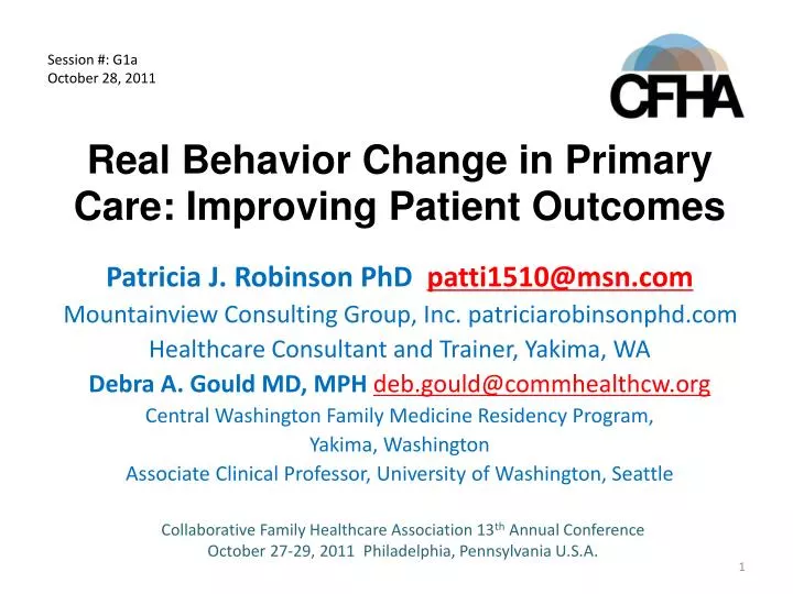 real behavior change in primary care improving patient outcomes