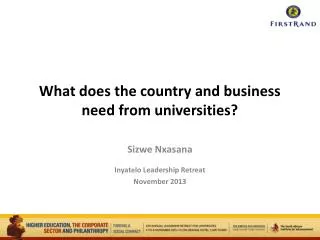What does the country and business need from universities?
