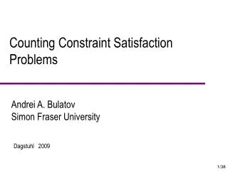Counting Constraint Satisfaction Problems