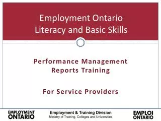 Employment Ontario Literacy and Basic Skills