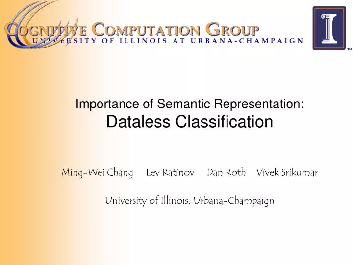 importance of semantic representation dataless classification