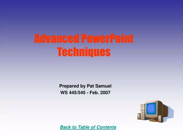 advanced powerpoint techniques