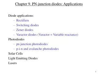 Chapter 9. PN-junction diodes: Applications